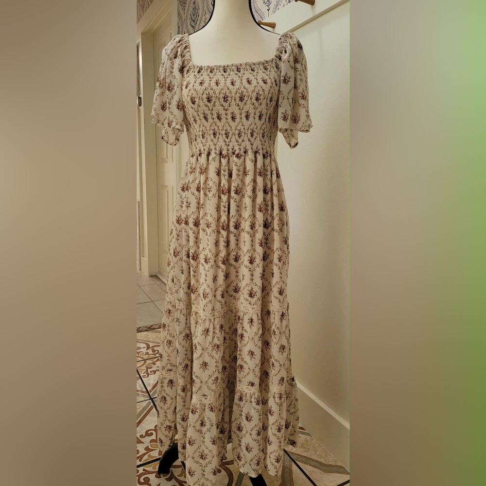 Petal & Pup Cream Floral Maxi Dress